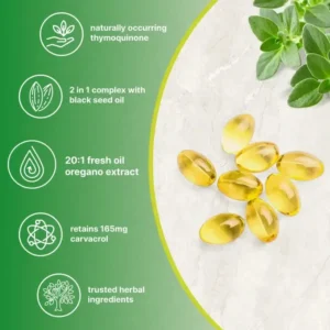 Oregano Oil Capsules with Black Seed Oil - Antioxidants - Highly Effective