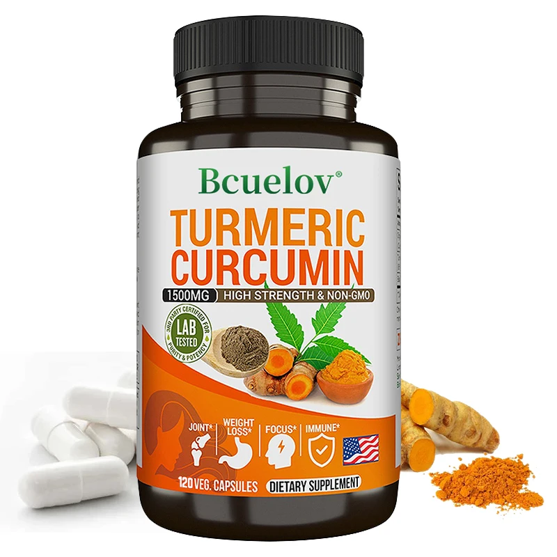 Curcumin (Turmeric) Extract with Antioxidant Effects - Dietary Supplement for Bones and Joints: Vegan - Non-GMO