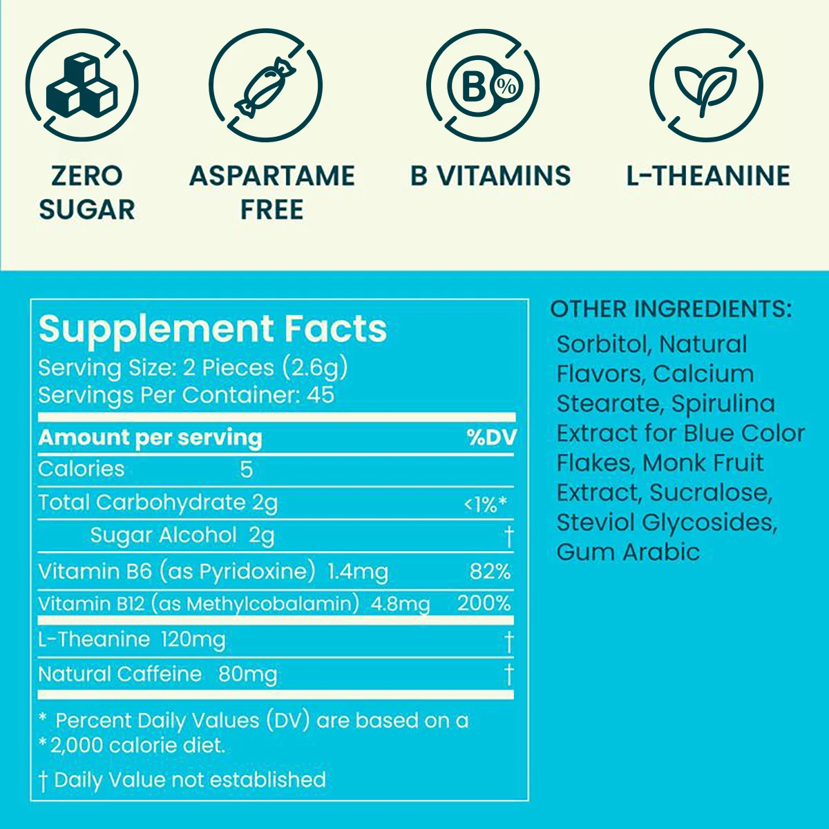Caffeine Energy Gummies: Sugar-Free with L-Theanine + Natural Caffeine + Vitamin B12 and B6